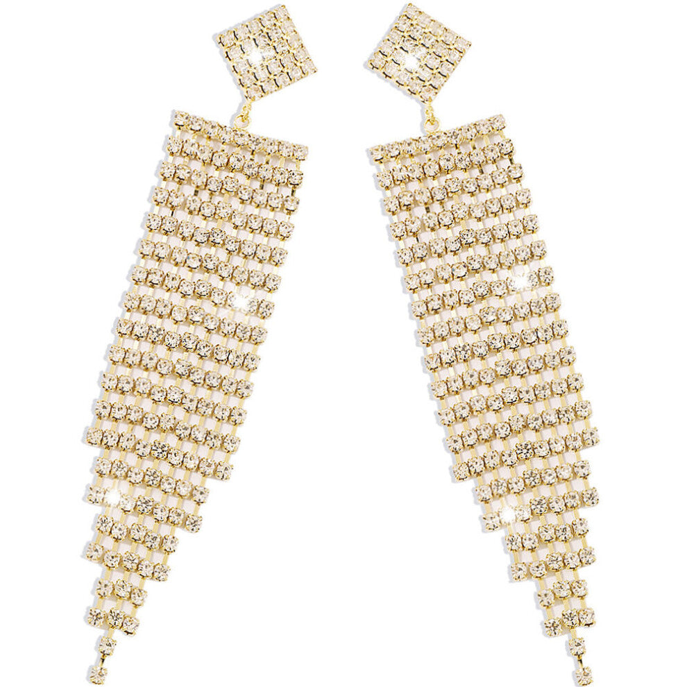 5 Pairs Rhinestone Tassel Earrings Girl Alloy Accessories Shine