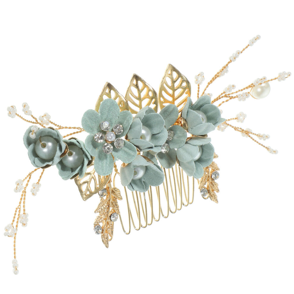 Flower Shape Bridal Accessories Headdress For Women Green 1pcs