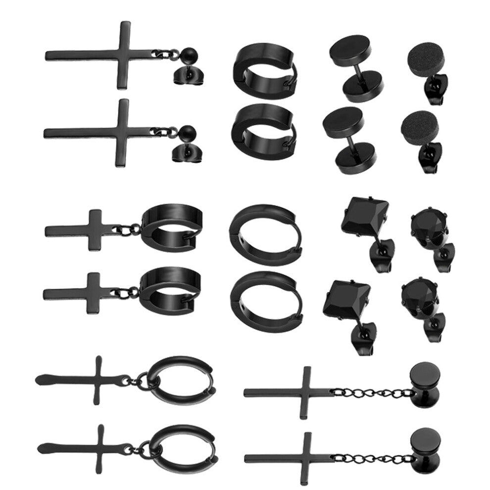 10 Pairs Of Stainless Earrings Decorative Accessories For Male
