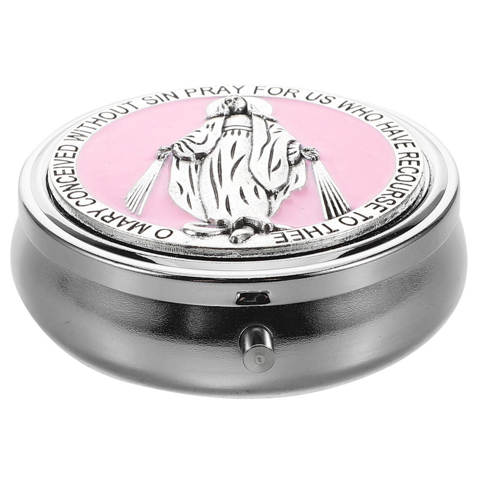 Our Lady'S Balm Box Cream Packing Case Compact Rosary With Mirror