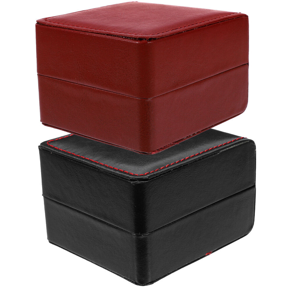 2 Pcs Watch Box Storage Display Watches Collection Case Man Jewelry
