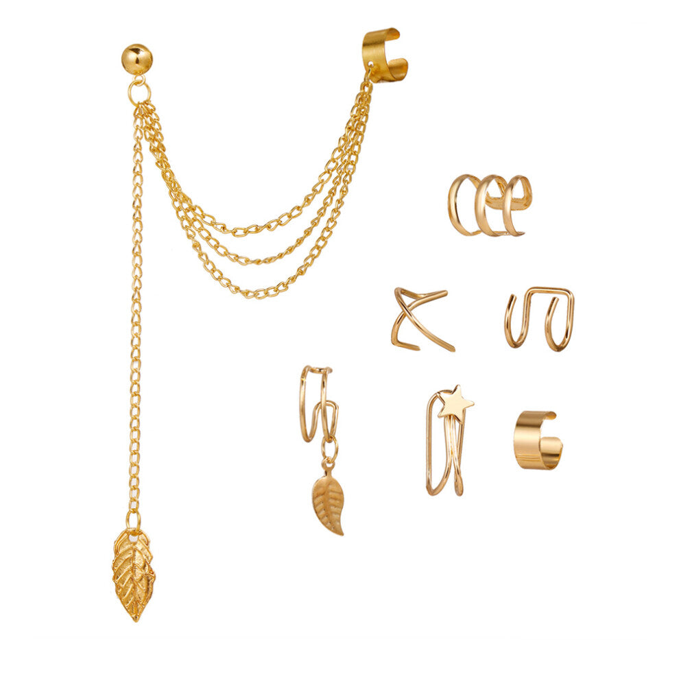 7pcs Ear Clip Earrings The Summer Miss Alloy Ear Cuffs