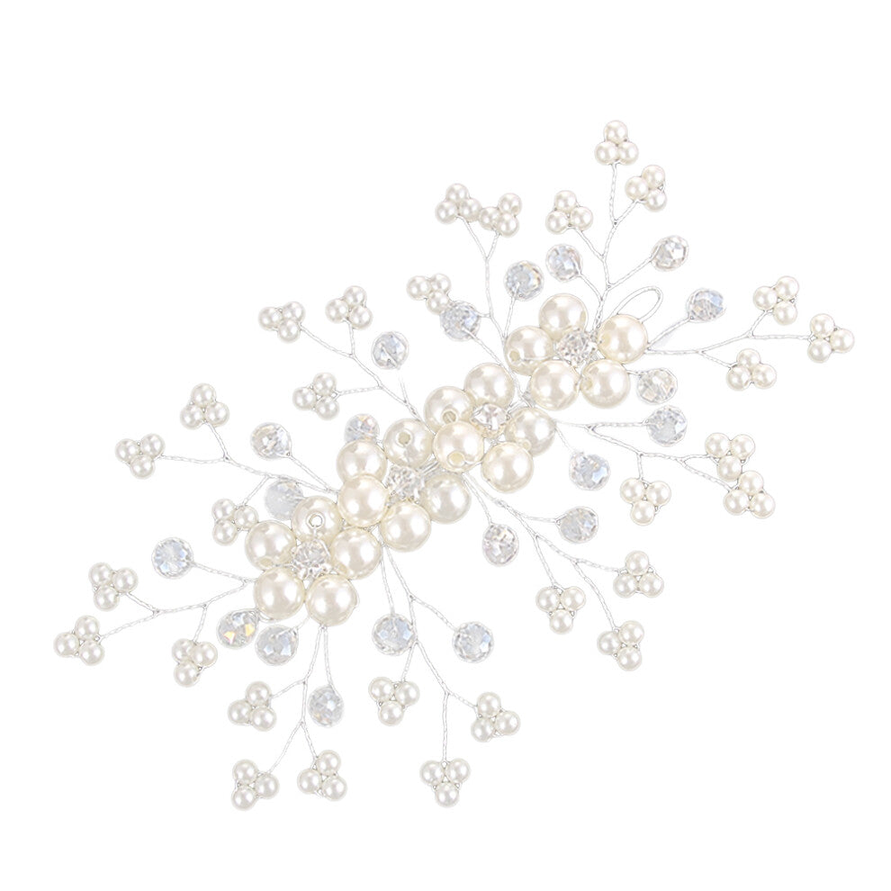 Pearl Crystal Headdress Bride Bridal Hair Accessories Wedding Guest