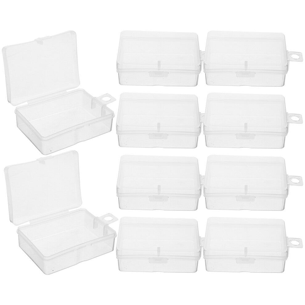 10pcs Box Transparent Storage Box Plastic Earbud Box Earrings
