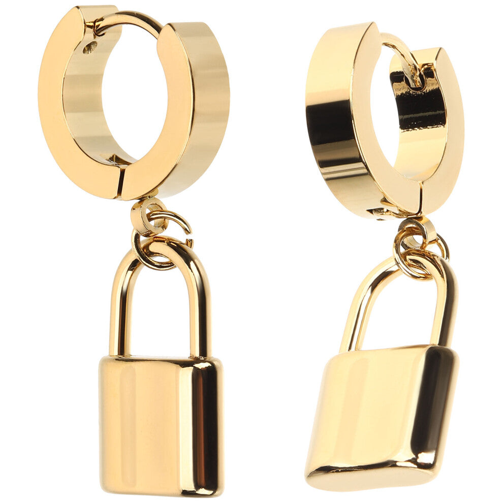 1 Pair Hoops Earrings Women Lock Earrings Ear Jewelries Drop Earrings