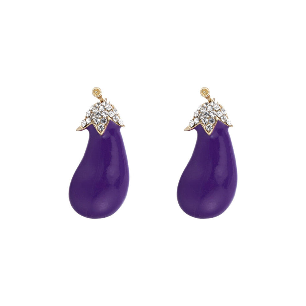 2 Pcs Eggplant Brooch Miss Design Corsage Fashion Women Breastpin