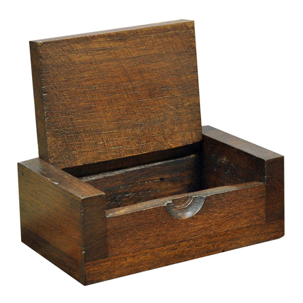 Vintage Wooden Jewelry Trinket Box Small Desktop Storage Case