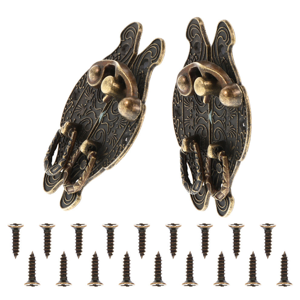 2 Pcs Box Lock Retro Decor Zinc Alloy Furniture Box Buckle