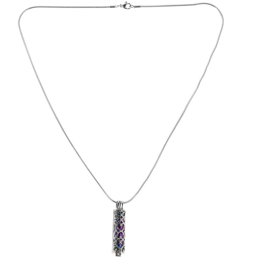 Pendant Cylindrical Urn Jewelry For Pet Ashes Silver
