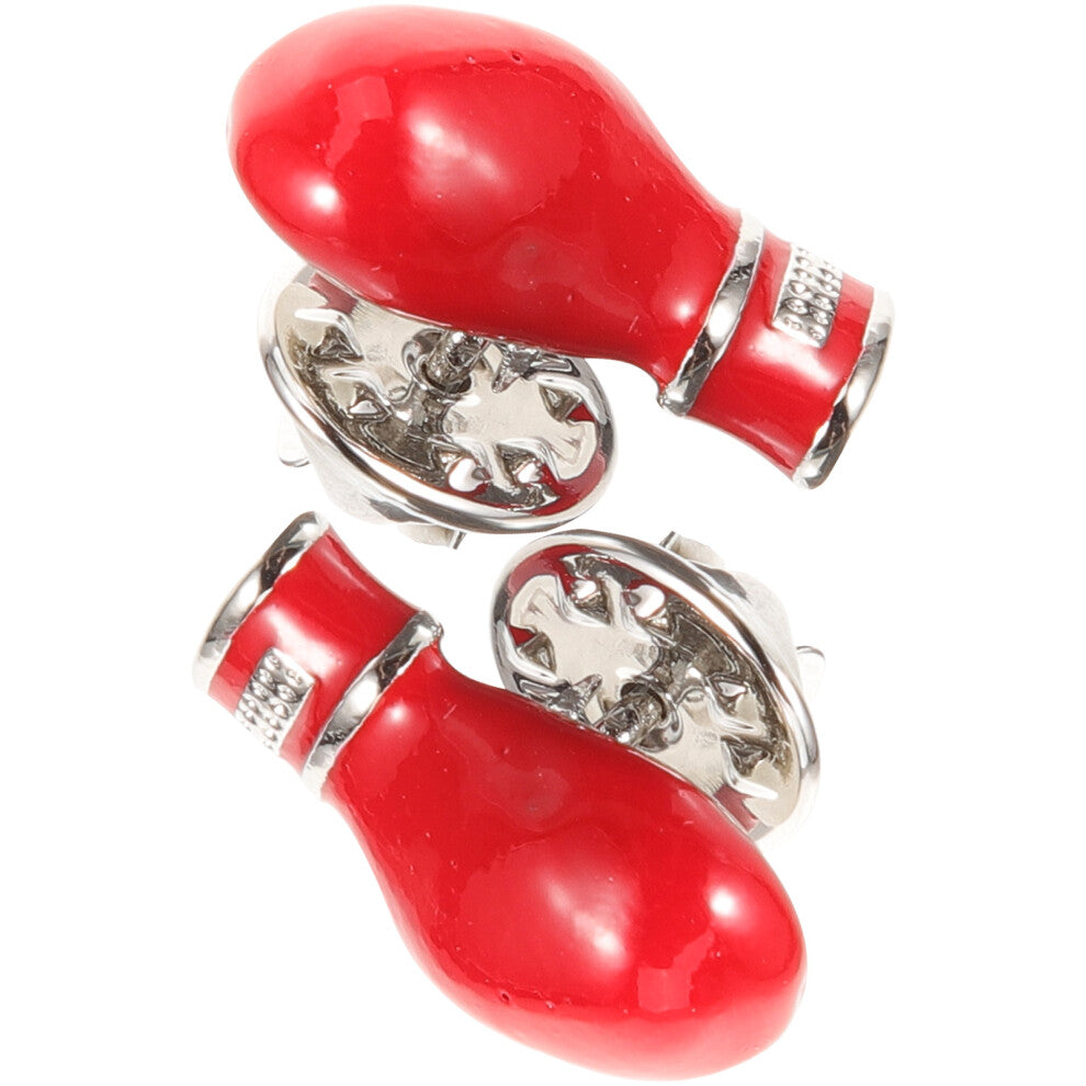 2pcs Brooch Suit Pin Metal Red Charming Decoration For Friends