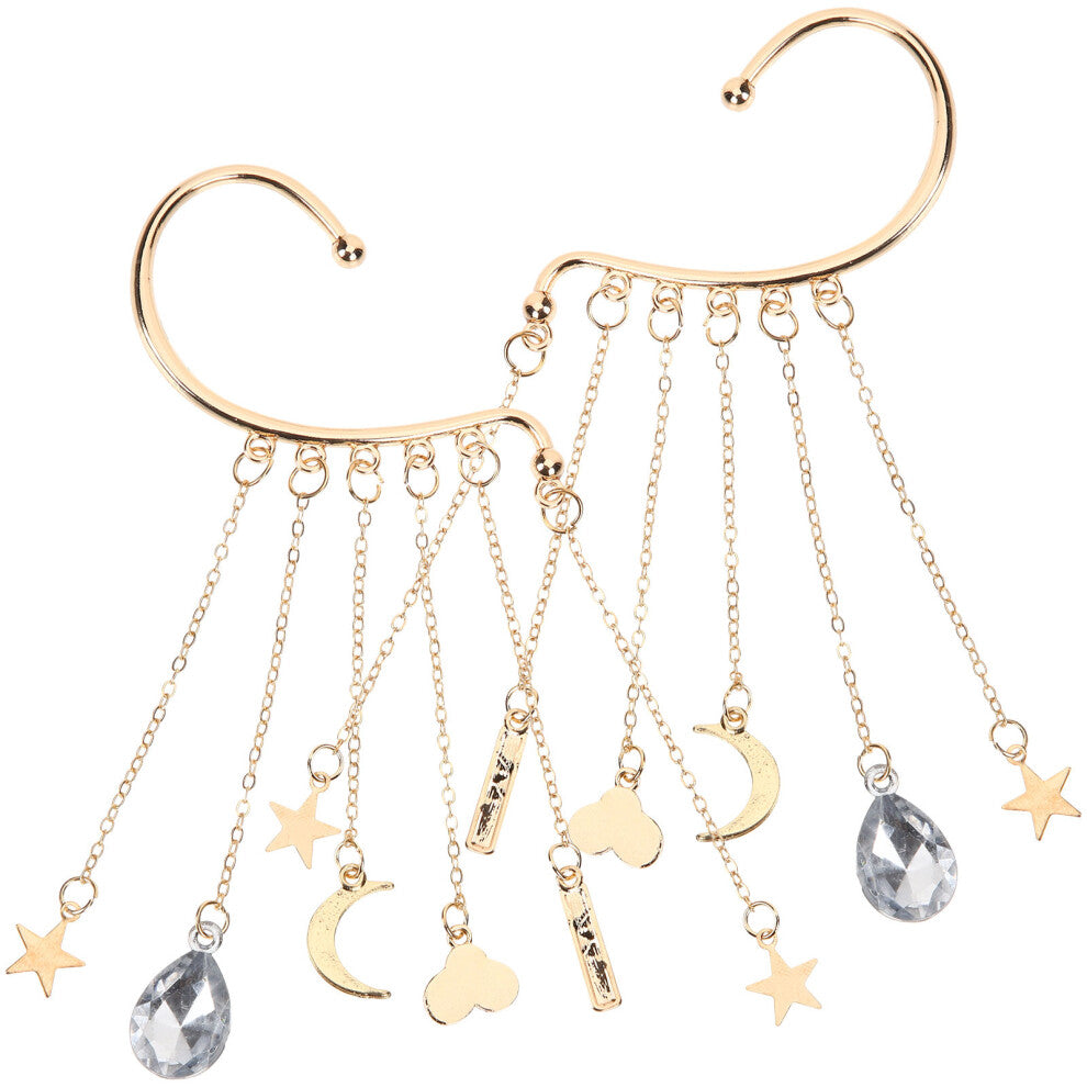 10 Pcs Moon Tassel Earrings Accessories Personality Alloy Miss