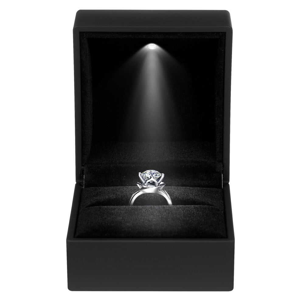 Illuminated Square Jewelry Storage Case Engagement Ring Box