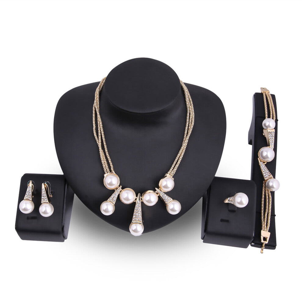4pcs Necklaces Pearl Necklace Jewelry Accessories Bride