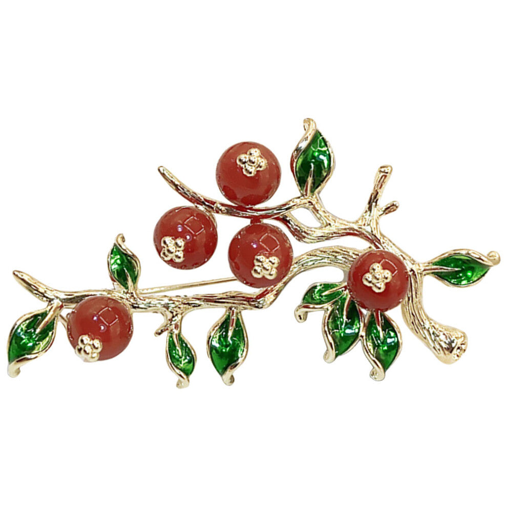 Persimmon Brooch Copper Accessories Cheongsam