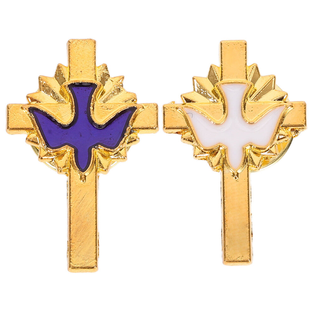 Elegant Cross Brooch Baptism Accessories Alloy Assorted Colors