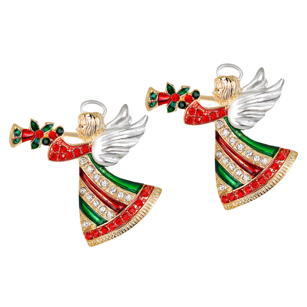 4.6x4.2cm 2pcs Stylish Shape Breastpin Christmas Brooch Accessories
