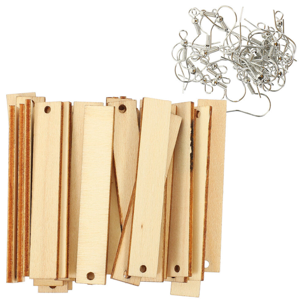 Rectangular Earring Charms Blank Wood Earrings Women'S Earrings