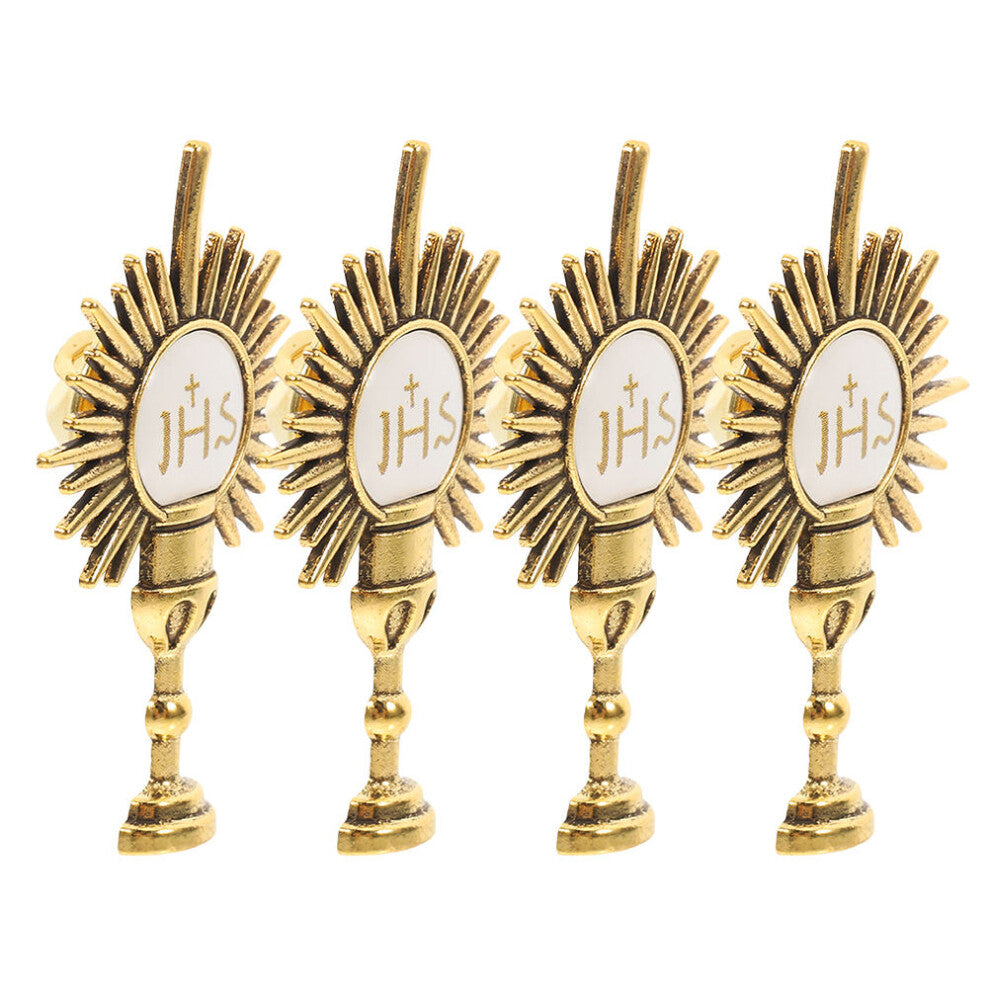 4 Pcs First Communion Pin Catholic Clothes Backpack Lapel Brooch