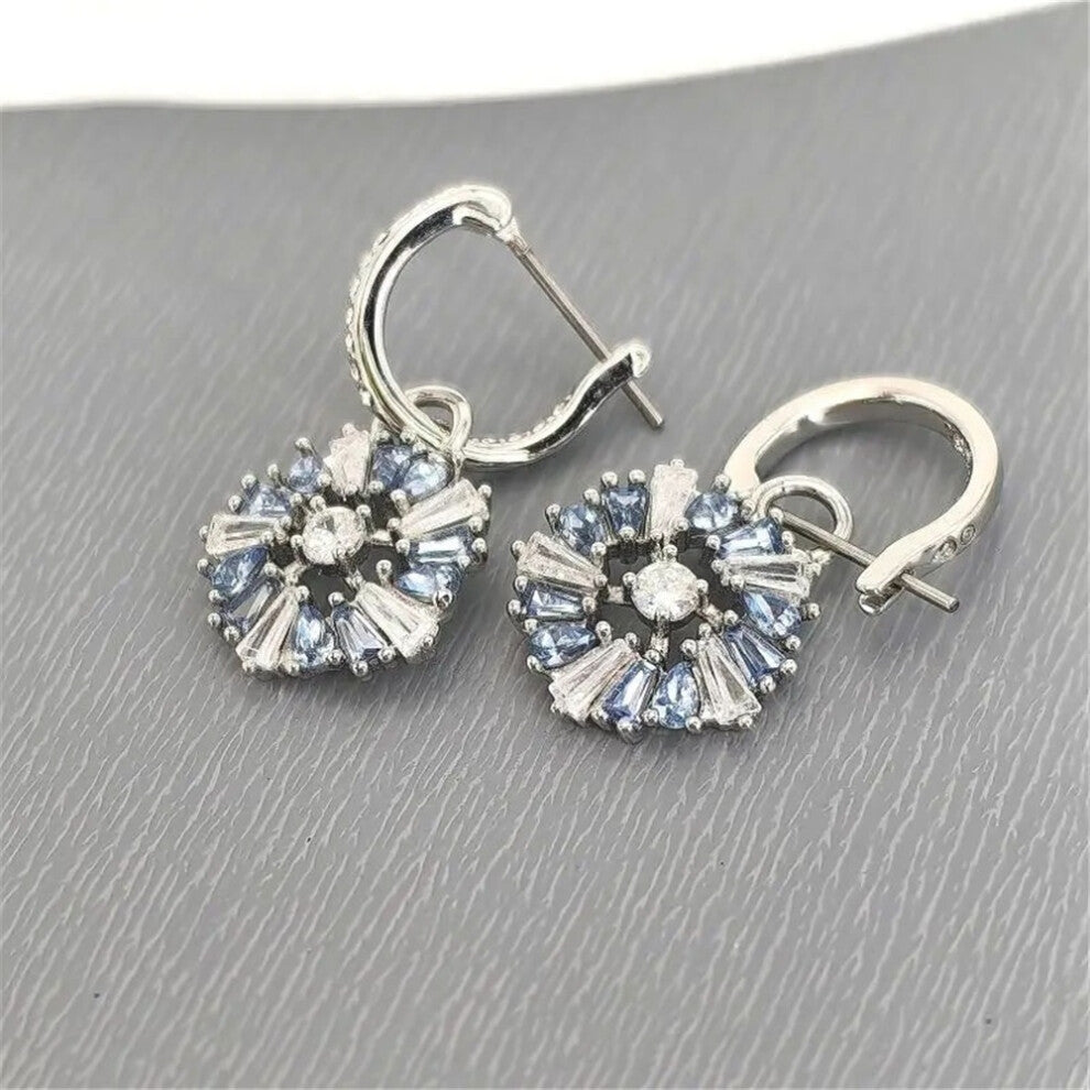 (E003) Original 2025 Clover Earring Trendy Crystal Jewelry Set for Women Flower Clover Necklace Bracelet Jewelry Party Accessories