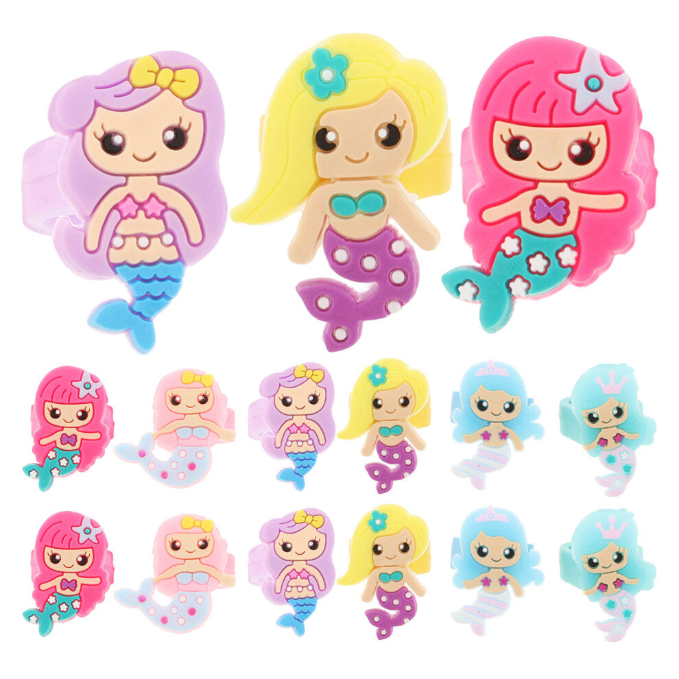 24pcs Mermaid Party Favors For Kids - Rings & Accessories Kit