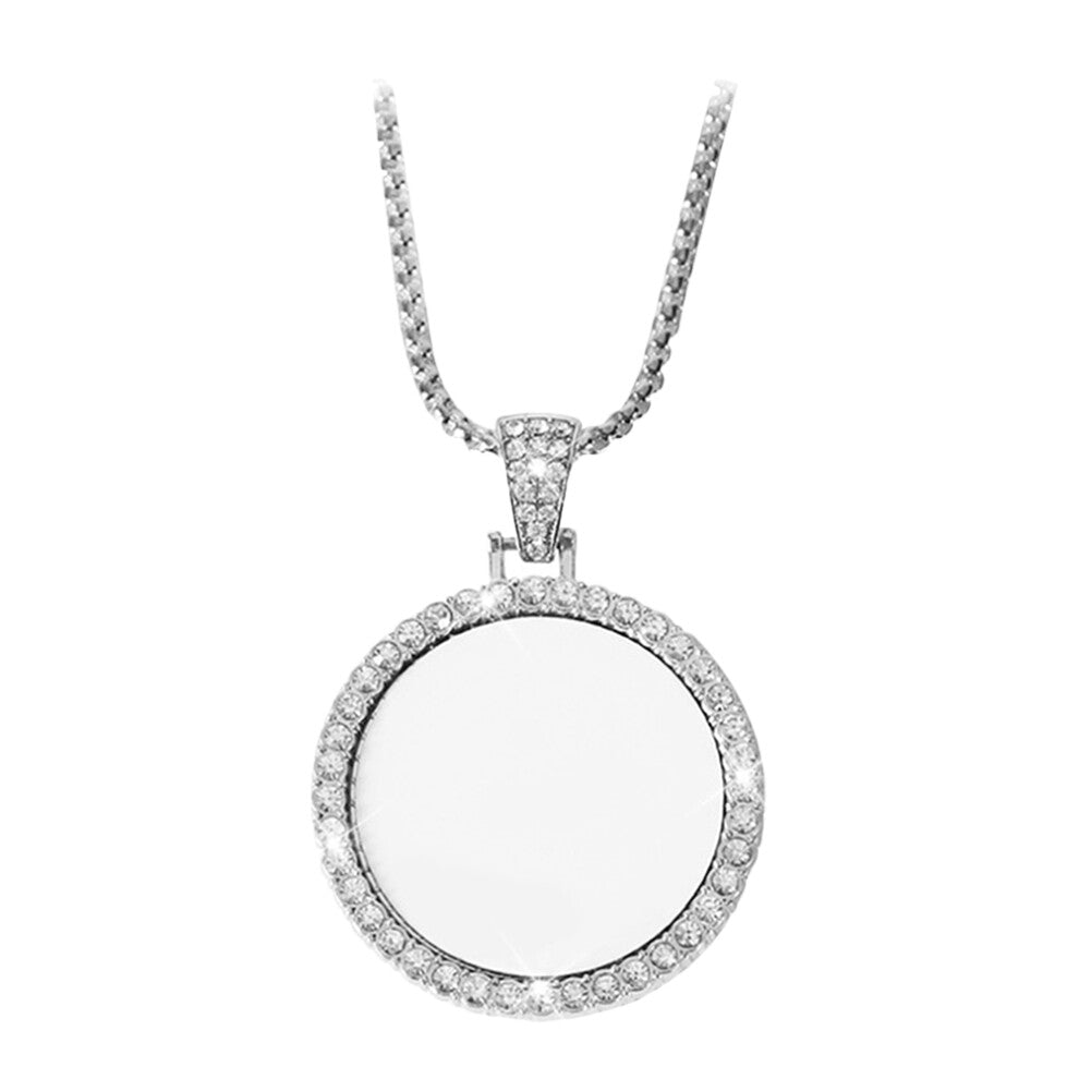 Rhinestone Pendant Sublimation Charm Accessories Necklace Blanks