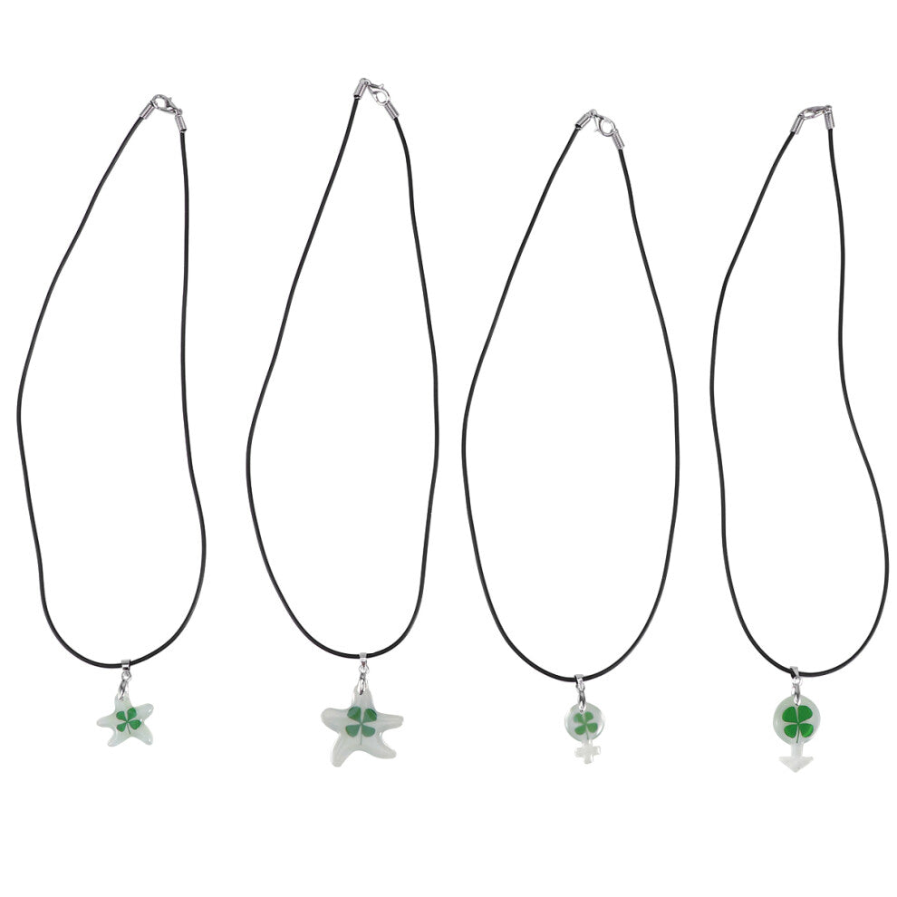 4 Pcs Shamrock Necklace Jewellery For Women Lover Pendant Girlfriend