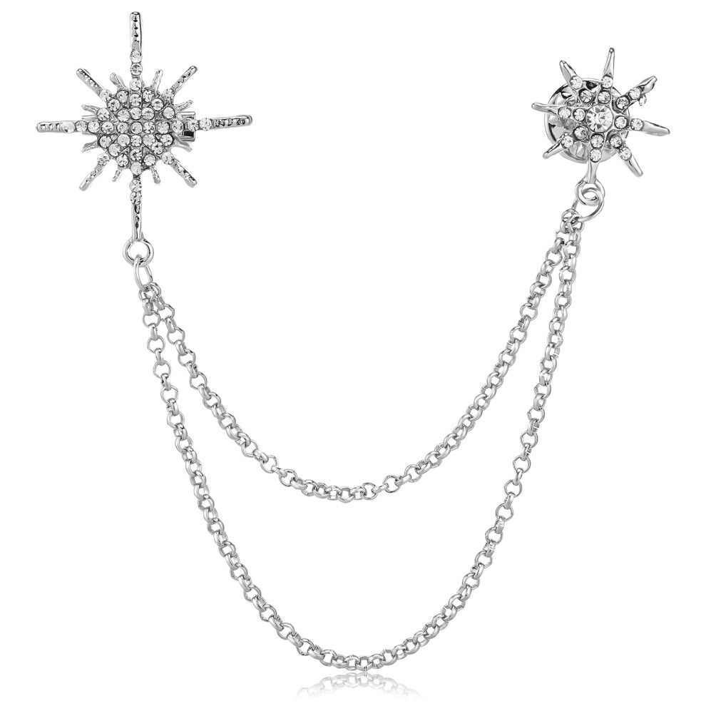 Baroque Rhinestone Chain Dress Suit Accessories Brooch Pin for Bouquet