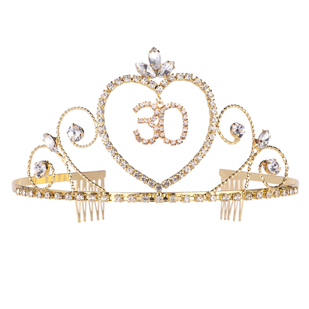 Unbranded Charming Crown Headpiece Shiny Tiara Bride Size 4 Golden