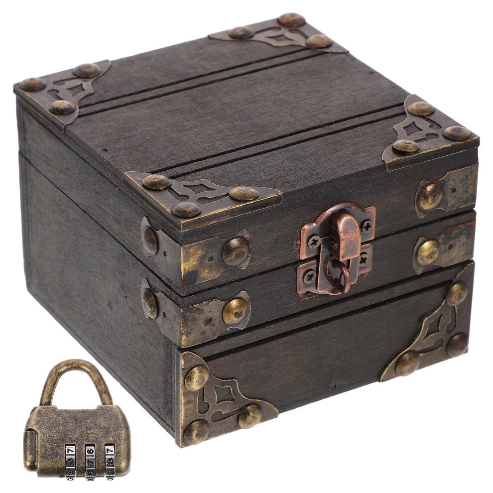 Retro Jewelry Box Lid Wooden Storage Box For Keepsakes And Accessories