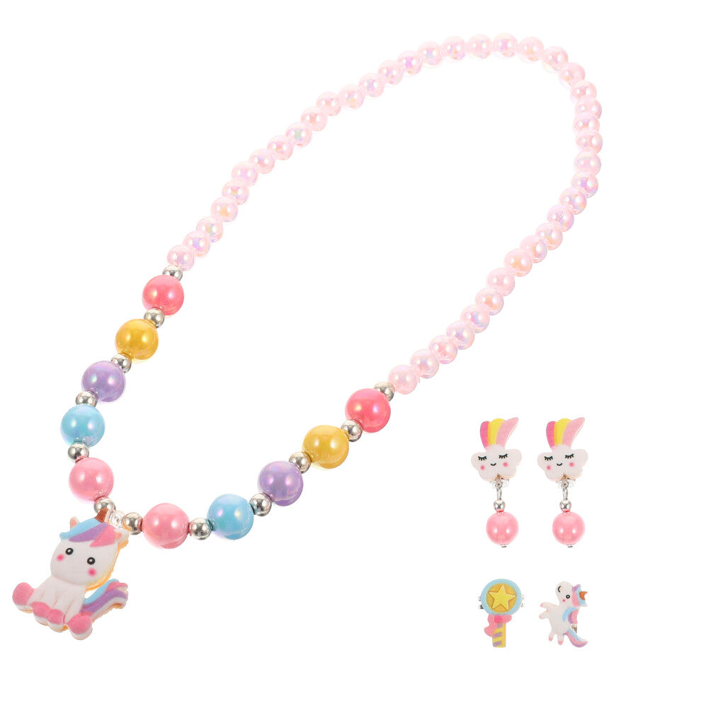 Unicorn Necklace Bracelet Set Toddler Child Girl Jewellery