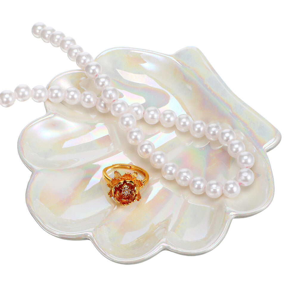 Iridescent Shell Plates Makeup Organizer Jewelry Dish Tray Home Decor