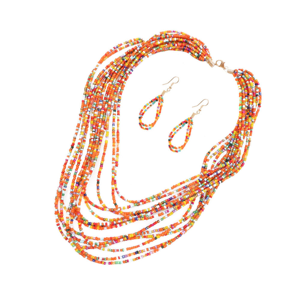 Raindrops 1set Statement Jewellery Sets Orange Plastic Style For Women