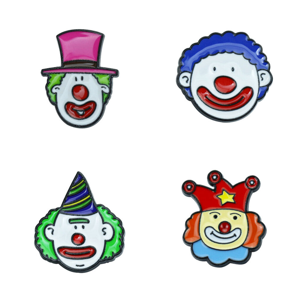 4 Pcs Clown Brooch Miss Child Themed Breastpin Dress Accessories