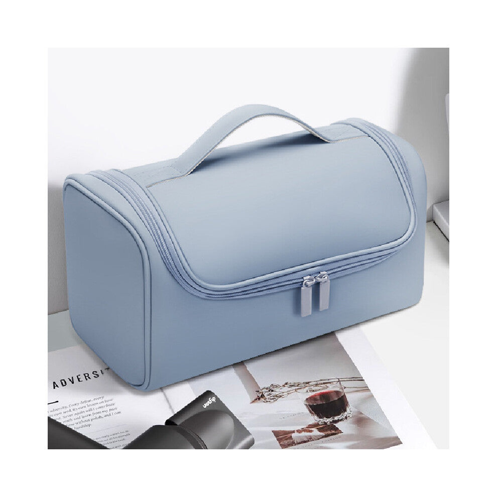 (Blue) Hook Portable Hidden Hair Dryer Box Anti Slip Hairdressing Waterproof Bag Tool