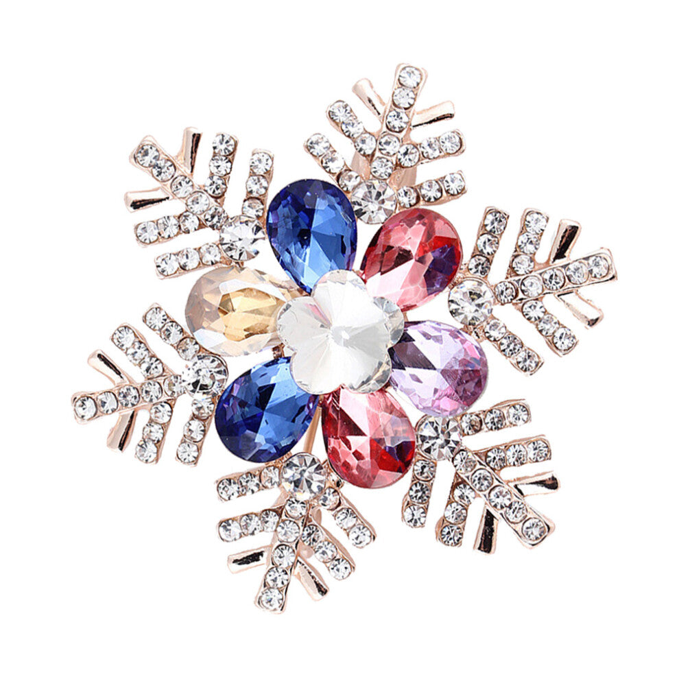 Snowflake Accessories Jewelry Brooches Rhinestone Women Breastpin