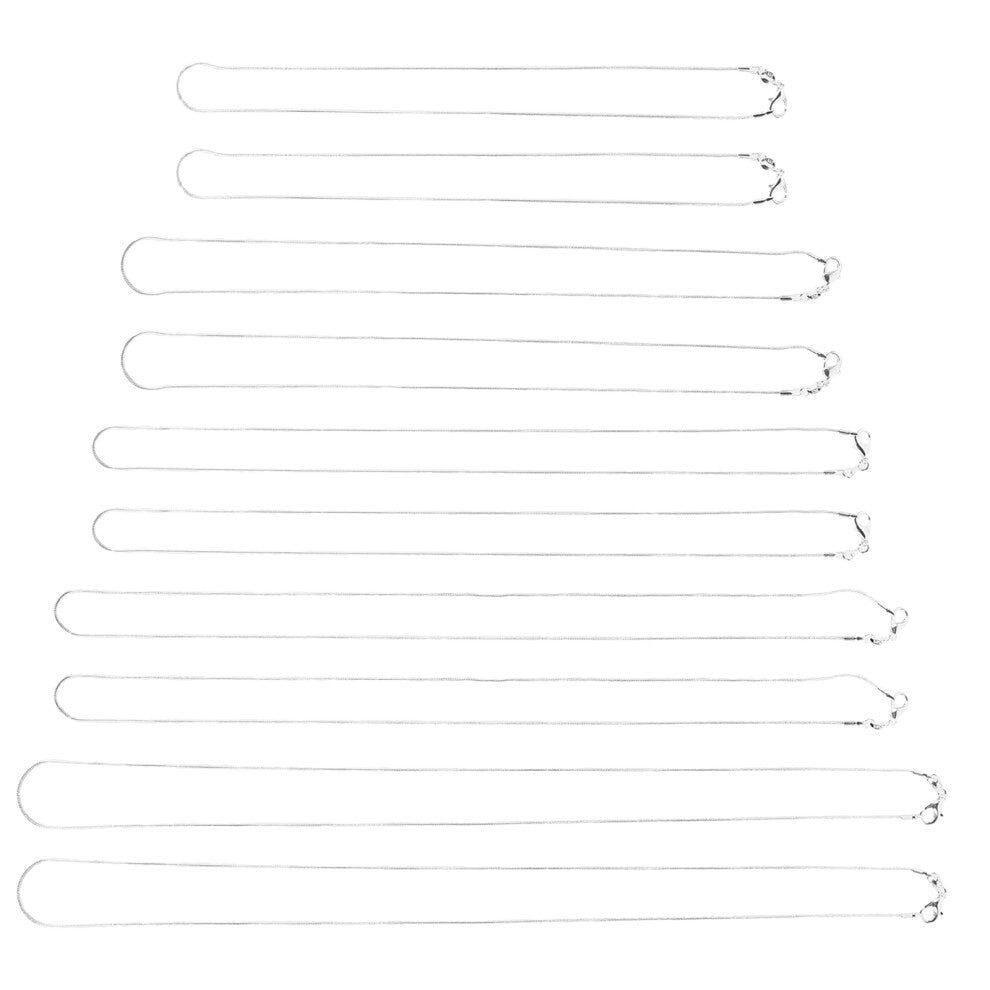 10pcs Sterling Silver Snake Chain Necklace Accessories Bulk