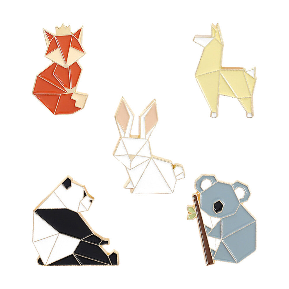 5 Pcs Pin Cartoon Animal Badges Cute Backpack Pins Shaped Brooches
