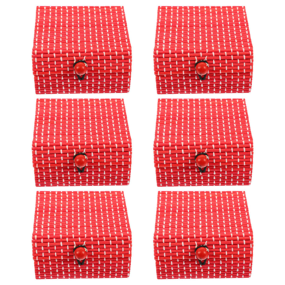 6pcs Box Bamboo Curtain Storage Box Bar Jewelry Box Travel
