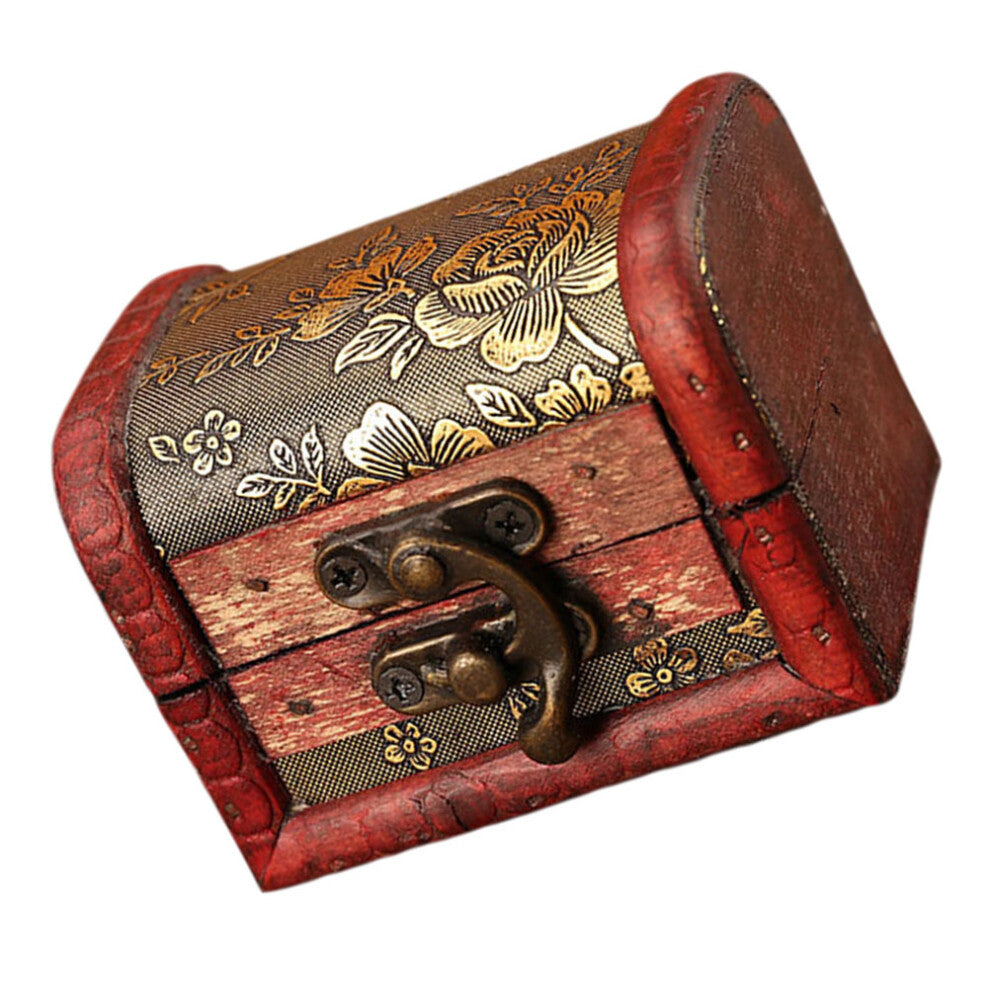 1pc Wood Jewelry Storage Box Desktop Wooden Box Vintage Gift Wrapping