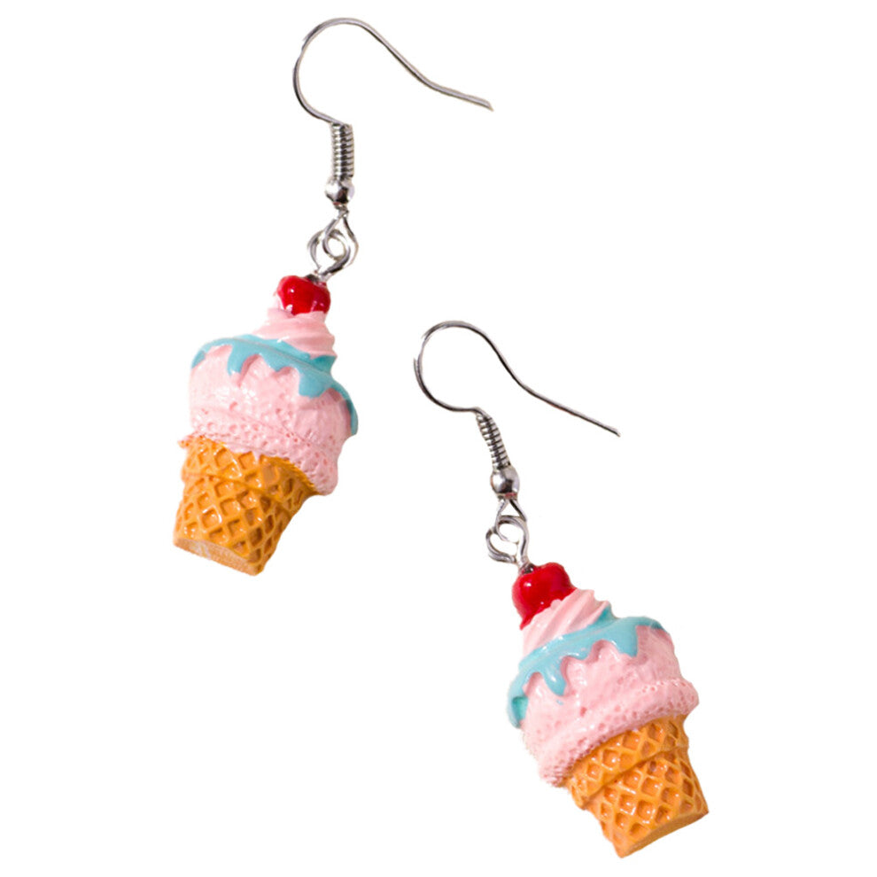 2 Pairs Candy Earrings Ice Cream Pendant Eardrop Dangling Novelty