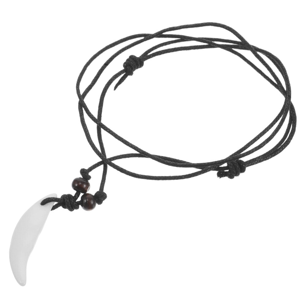 Faux Spike Necklace Dog Pendant Artificial Wolf Teeth Charms