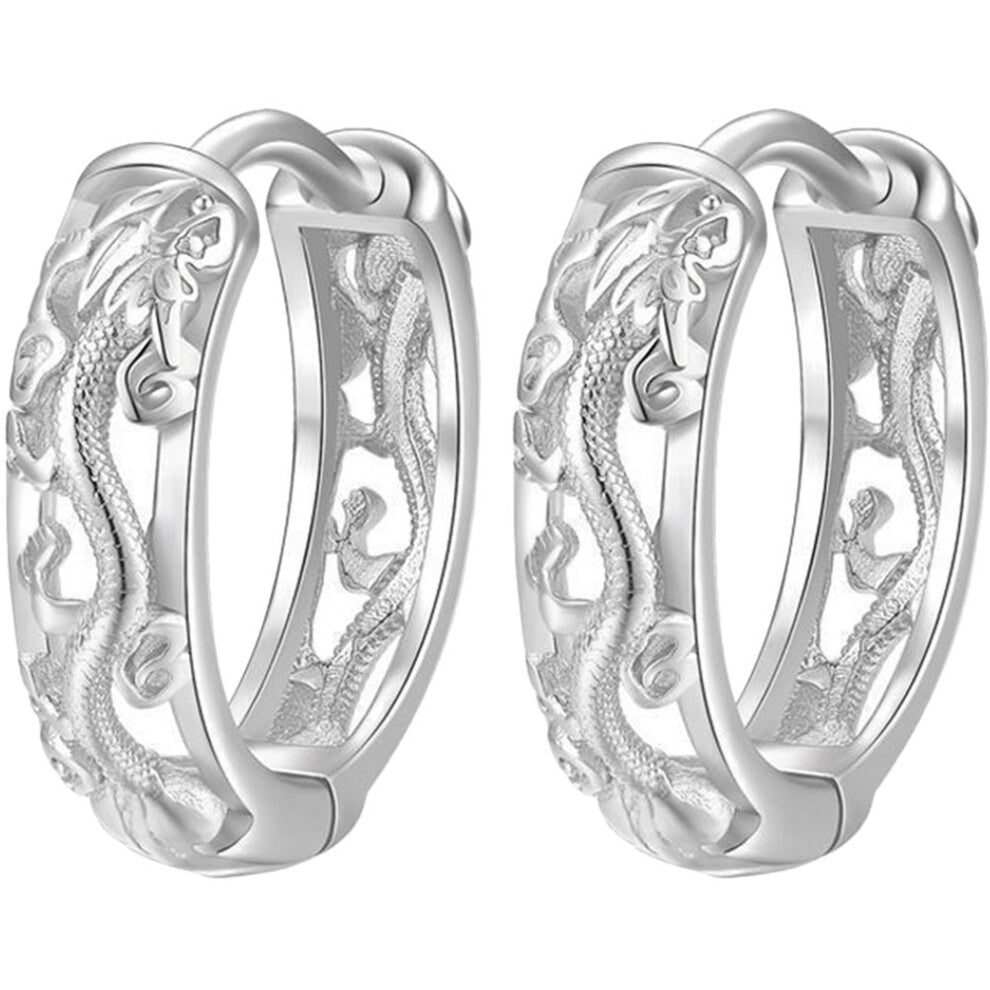 Dragon Earrings Mens Hoops Classic Color Male Retro Man