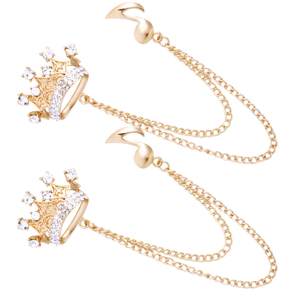 2 Pcs Brooch Accessories Lapel Pin Man Note Cardigan Clips