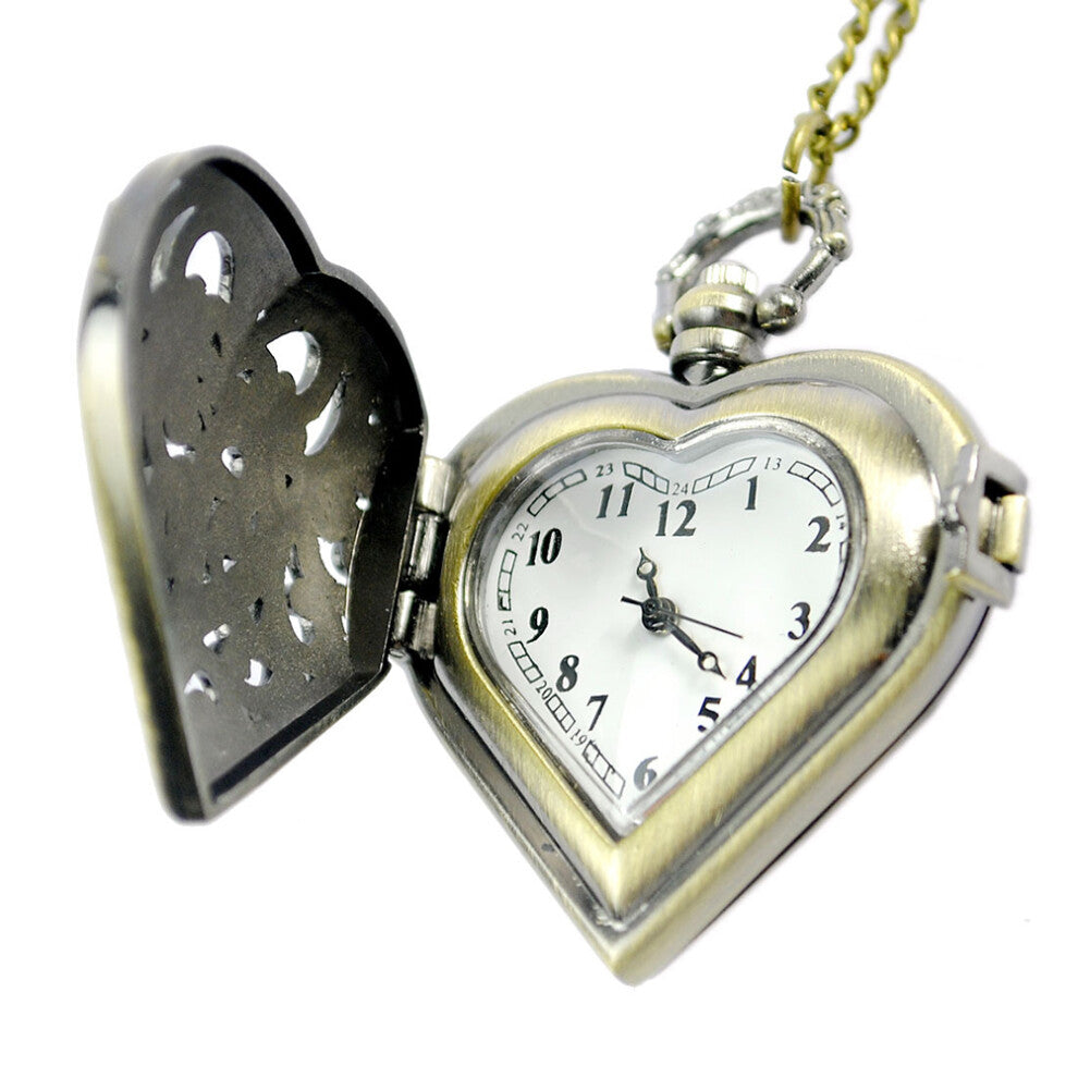Raindrops Pendant Watches For Women Retro Heart Shape Multi 1pack