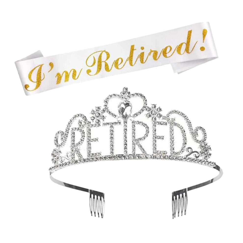 Retirement Decoration Retired Tiara Headband Shoulder Strap