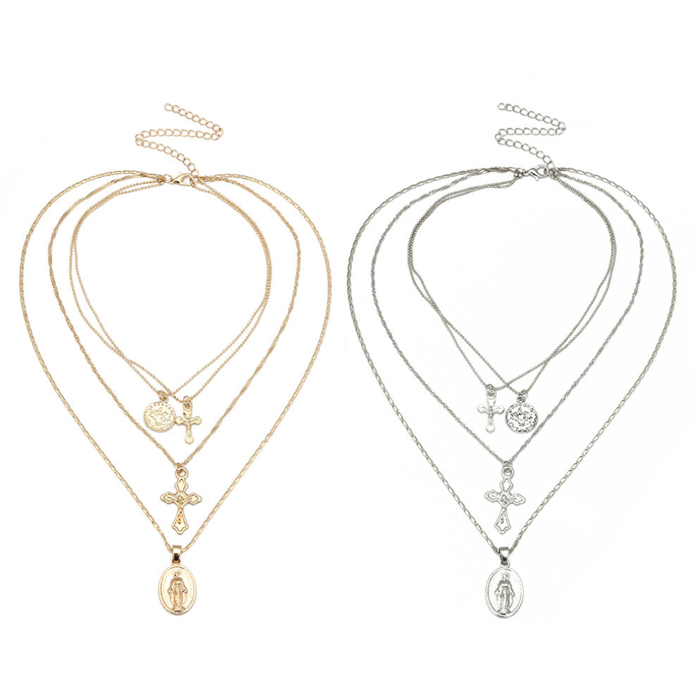 3 Layered Statement Necklace Costume Jewellery For Women Multilayer