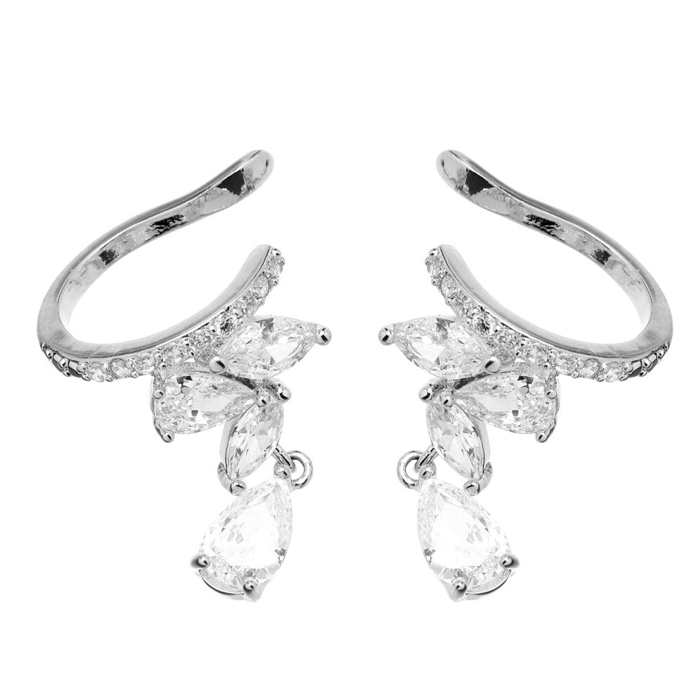 1 Pair Sparkly Ear Cuffs Clip On Earring Jewelry For Women And Girls