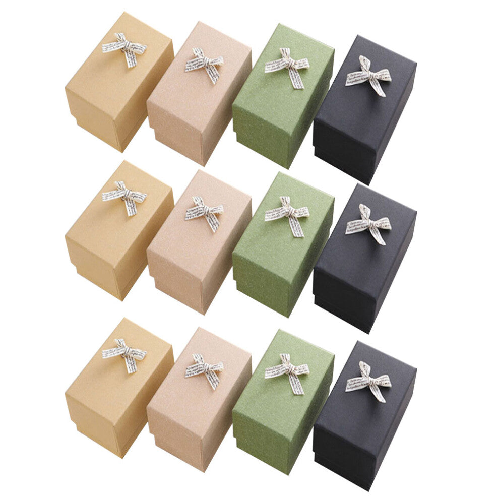 12 Pcs Gift Box Kraft Jewellery Boxes Jewelry Storage Case Organizer