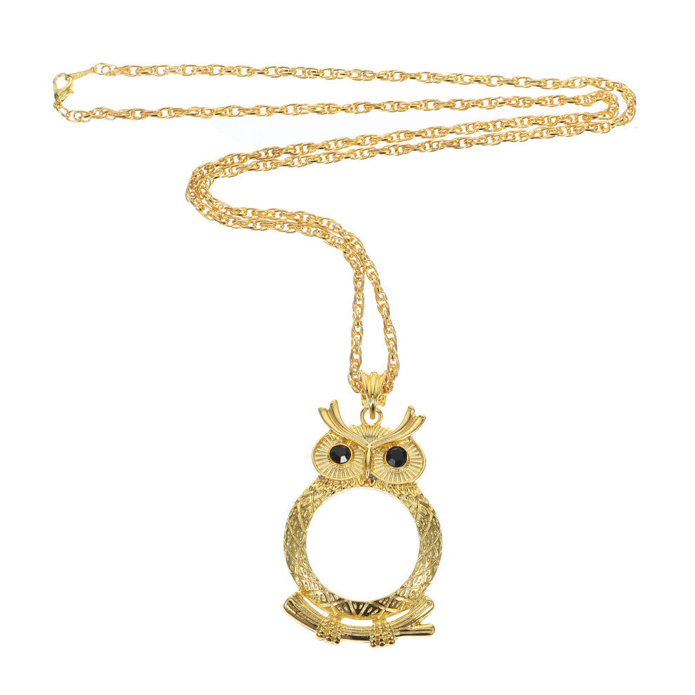 Jewellery Glass Hanging Reading Magnifier Eyeglasses Elder Golden