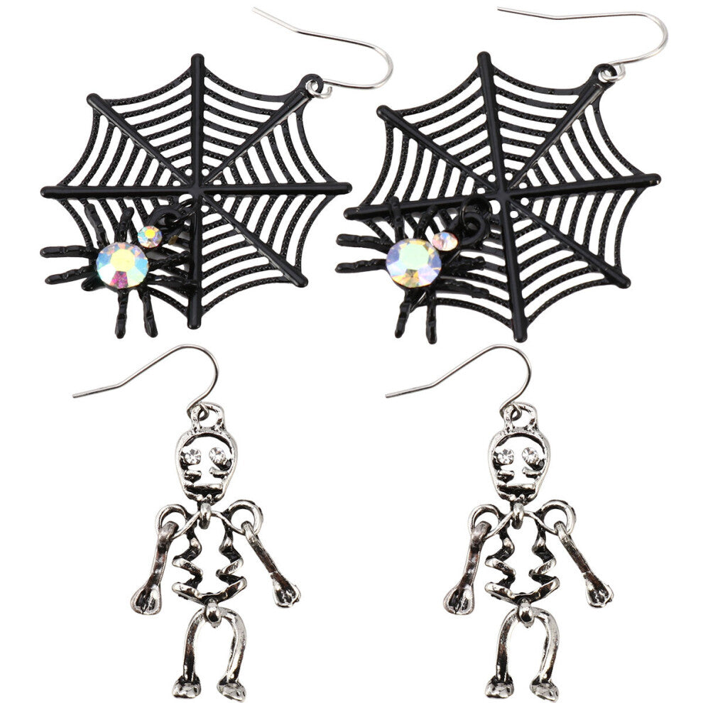 2 Pairs Halloween Accessories For Woman Costume Jewelry Earrings
